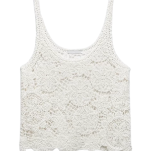 Round-Neck Sleeveless Crochet Top