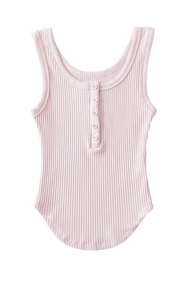 U-shaped Hem Knit Ribbed Top (8 Colors)
