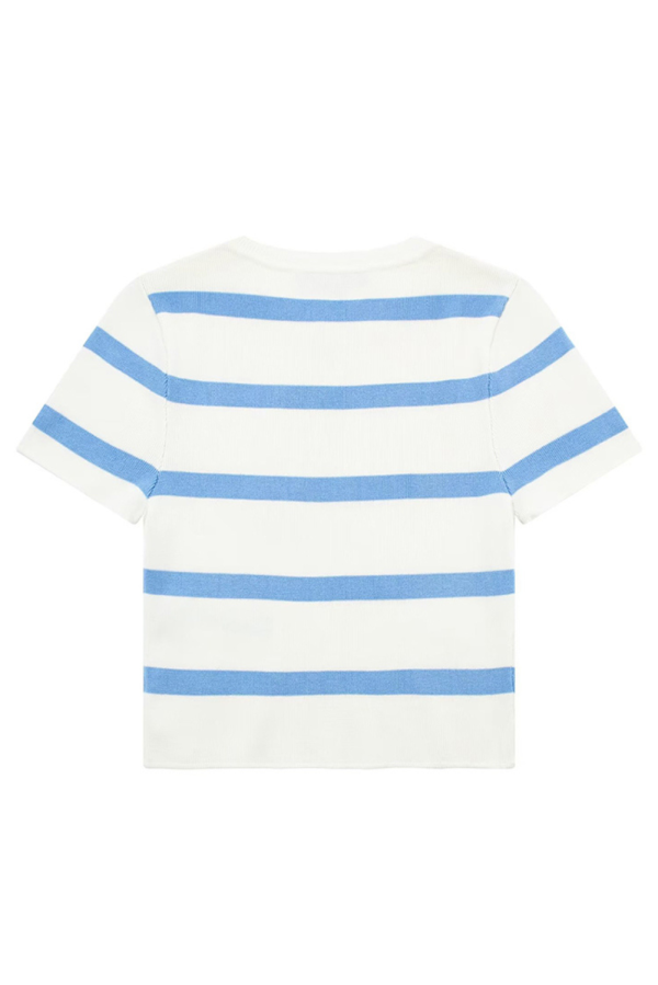 Striped & Plain Knit T-Shirt (4 Colors)